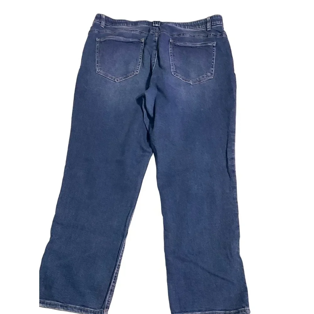 Democracy Blue Denim Jeans Ab Solution Size 14 minor wear on hem Ankle/Crop Jean